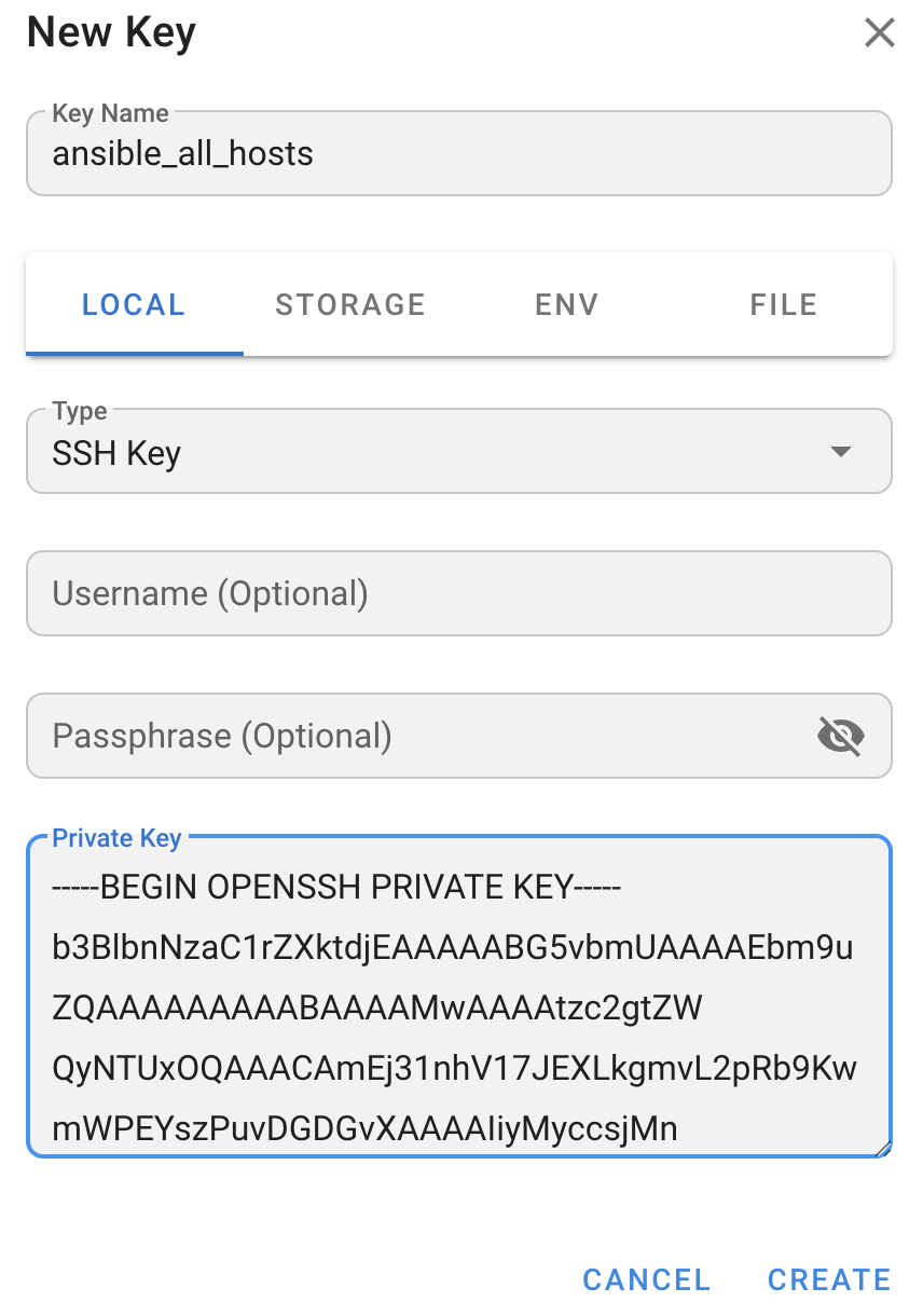 13 add the ansible ssh key for