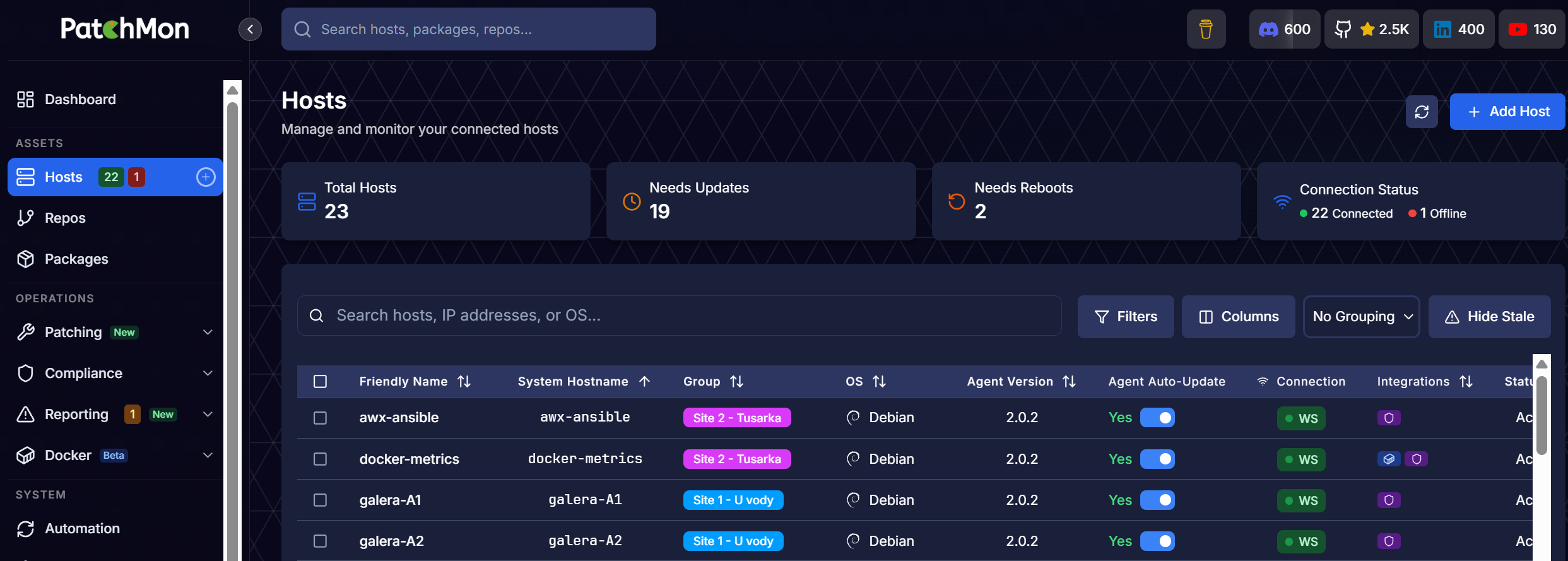 12 step 5 docker hosts groups