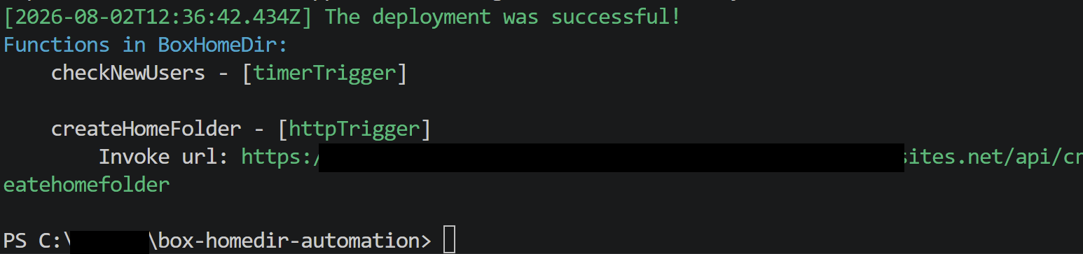 Successful deployment
