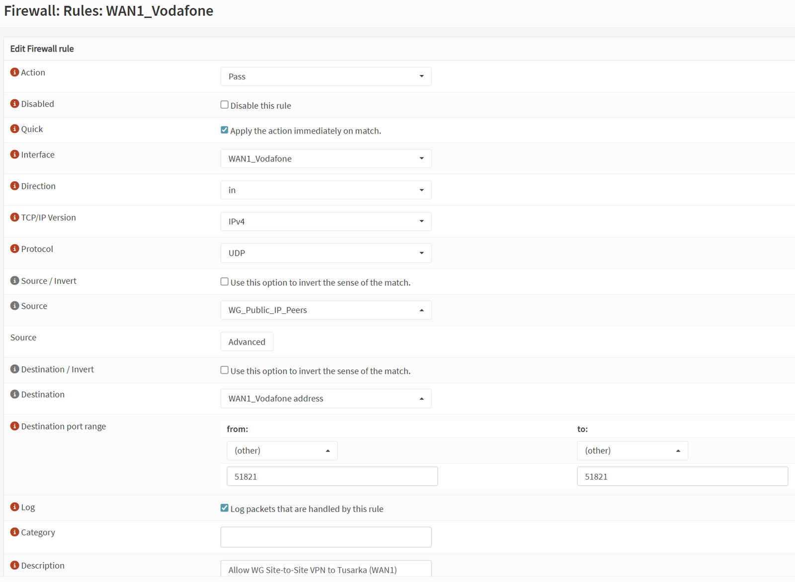 9 firewall rules on opnsense