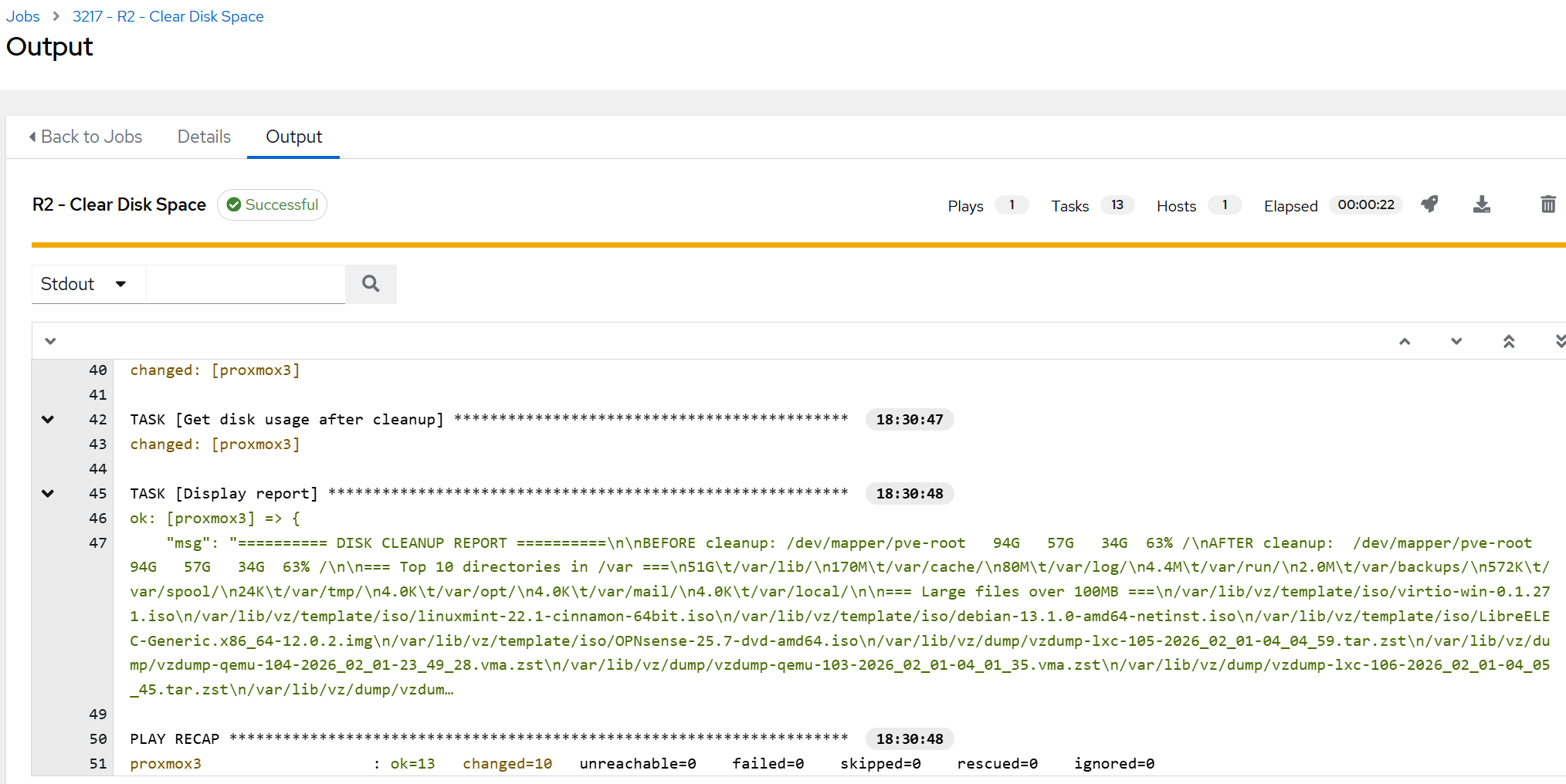 33 test 3 low disk space on