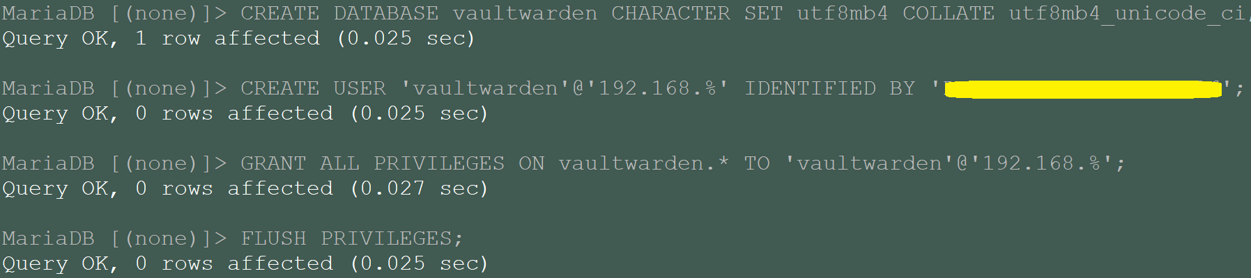 1 create a db on your cluster