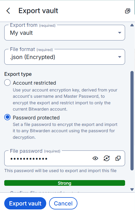 20 migrating your bitwarden data