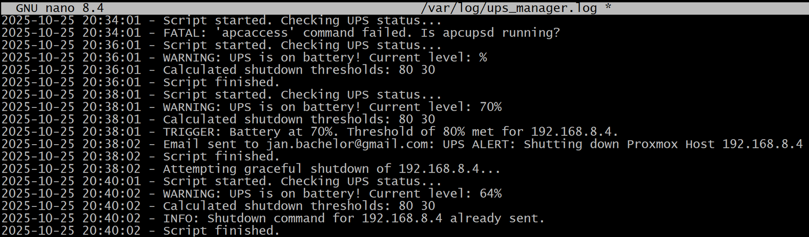 12 run a ups drain test
