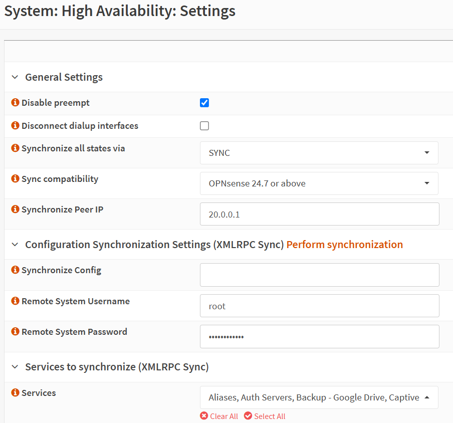 14 set up pfsync xml rpc
