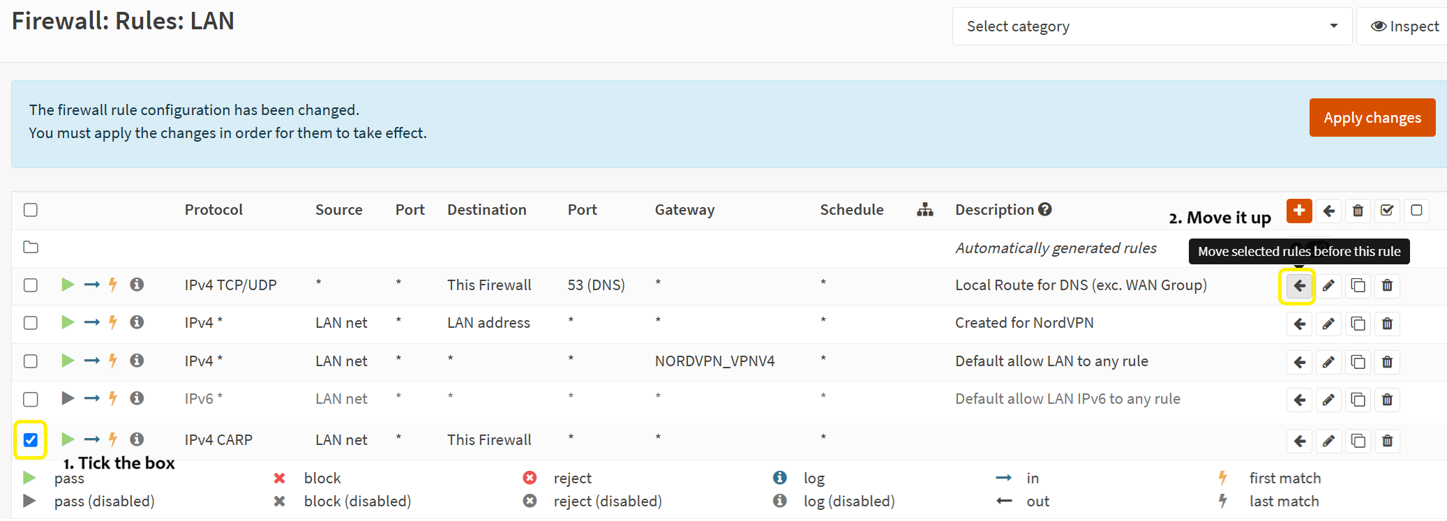 19 configure carp on lan wan