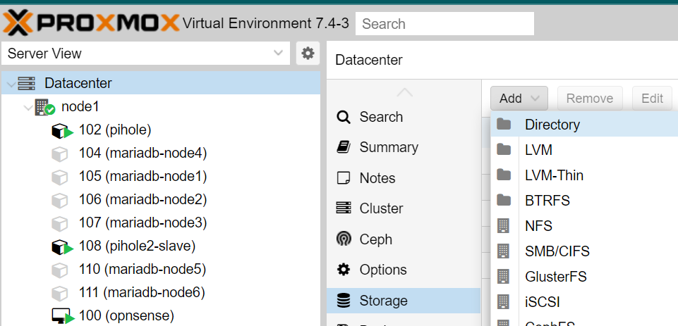 10 mount storage on proxmox set