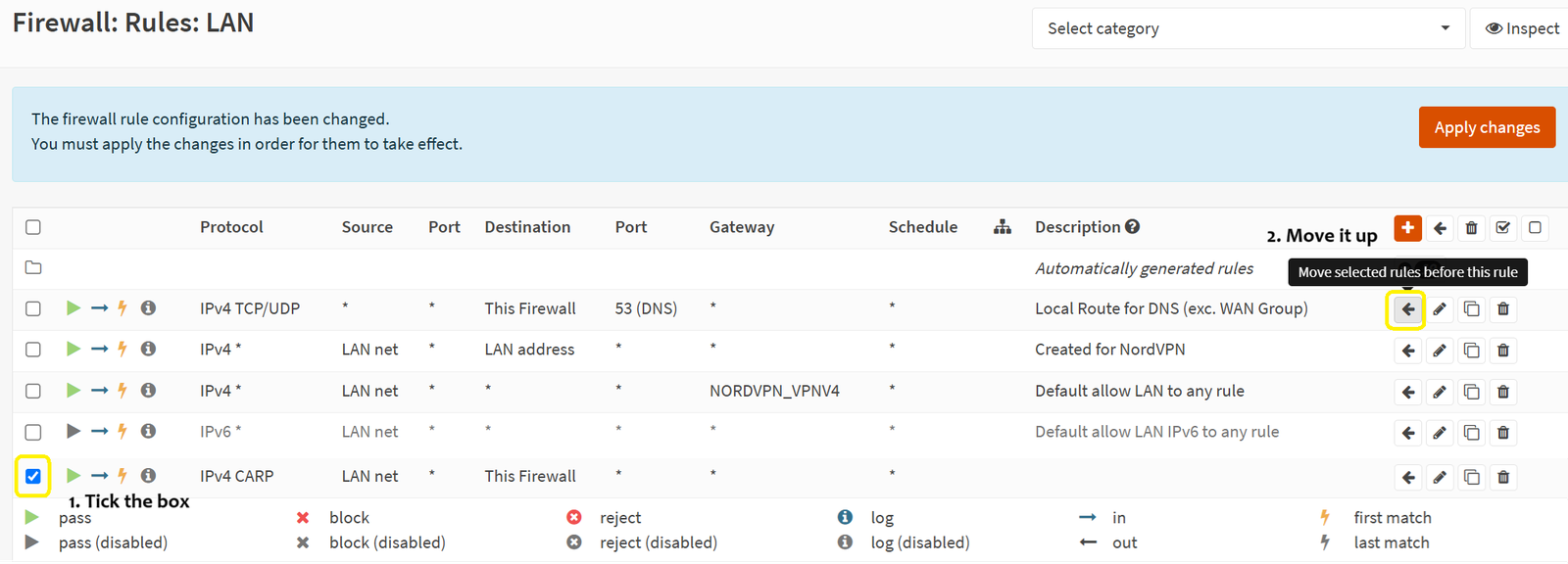 19 configure carp on lan wan