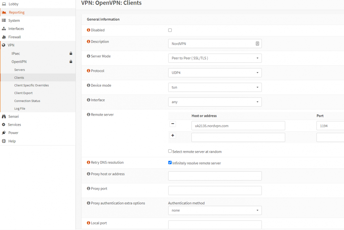 NordVPN Installation On OPNSense Bachelor Tech