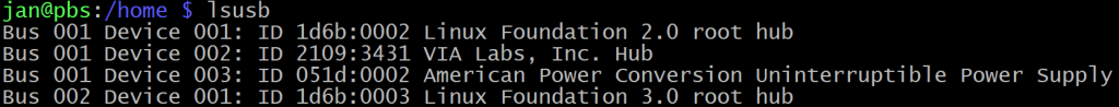 Run lsusb to check that your system can see the APC UPS unit
