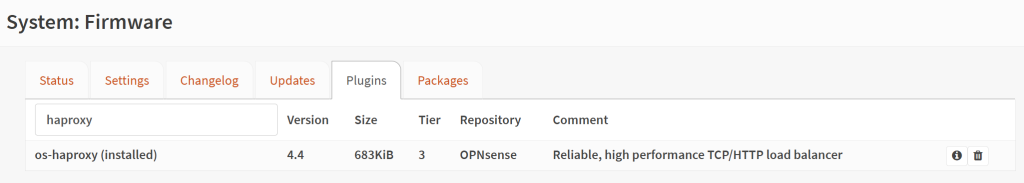 Install HAProxy on OPNSense