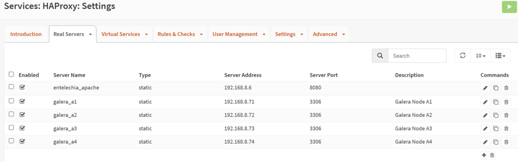 HAPRoxy on OPNSense - overview of all containers added