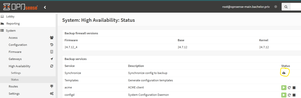 CARP on OPNSense - sync settings on another node
