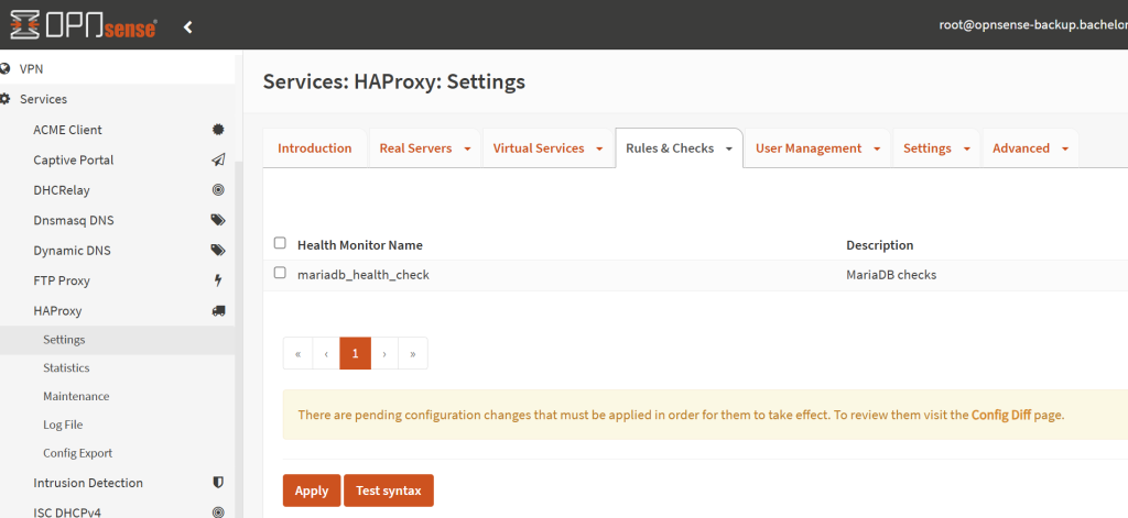CARP on OPNSense - confirm settings transferred on a backup node
