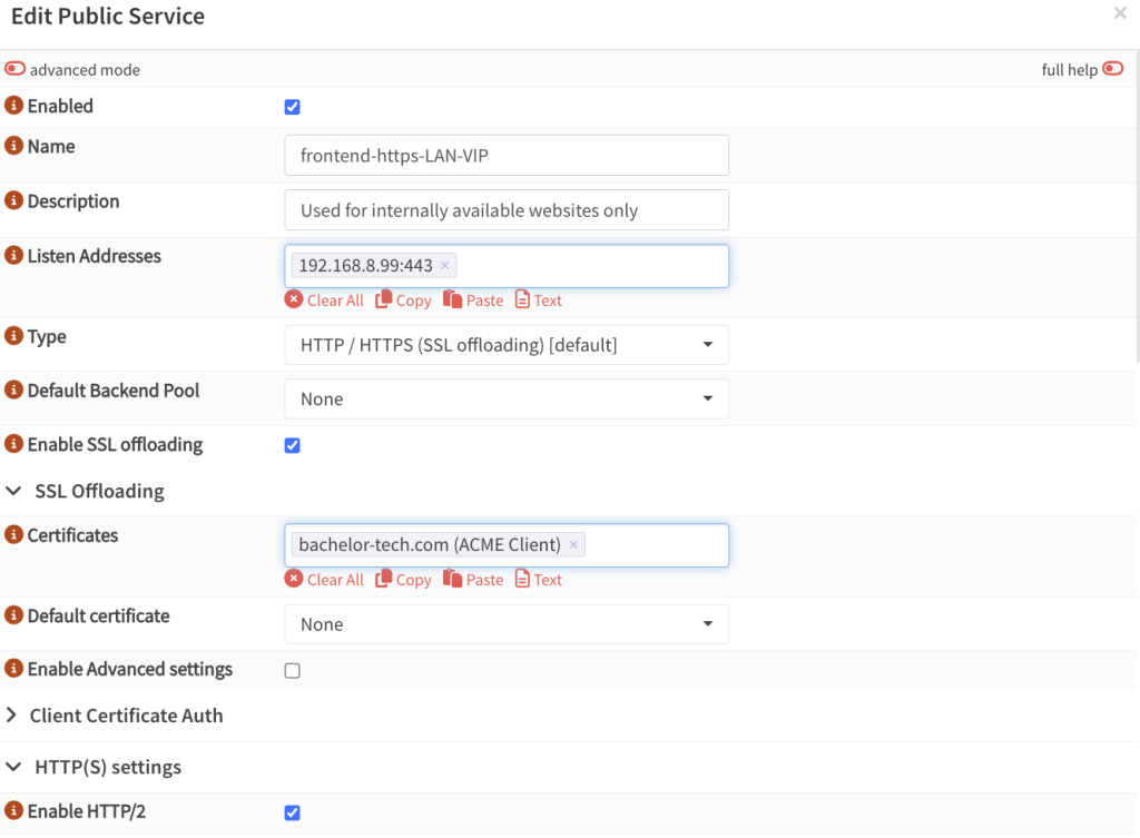 Create a front-end on your HAPRoxy on OPNSense to listen on the virtual IP interface.