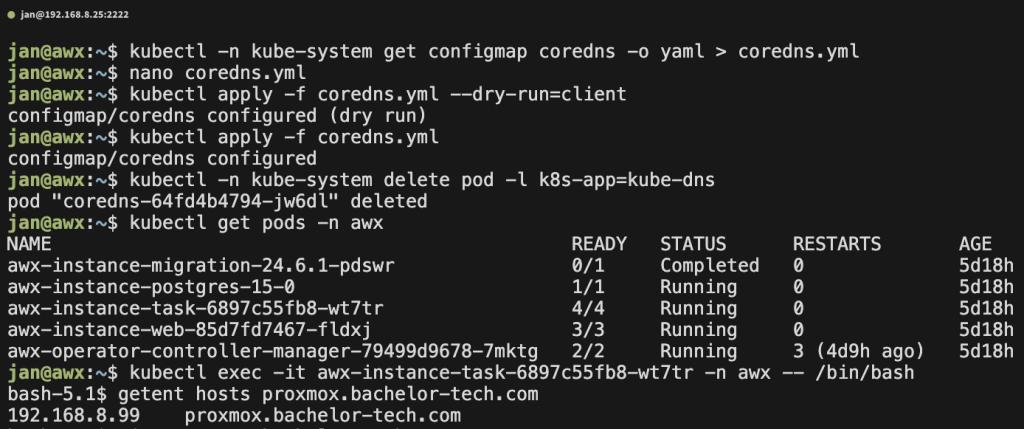 Add the virtual IP into the CoreDNS of your K3s cluster.