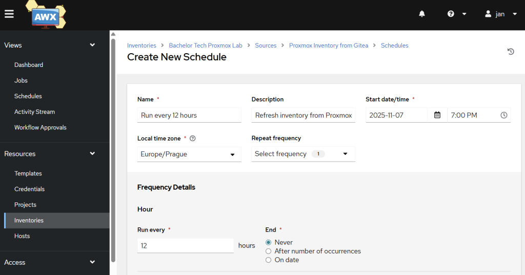 Schedule a regularly inventory sync to keep your dynamic inventory up to date.