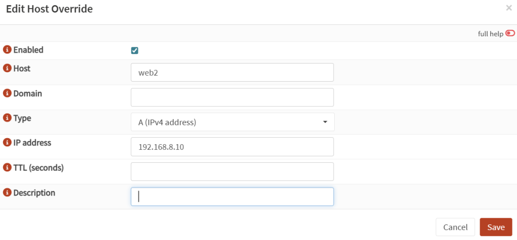 Add host into Unbound DNS Override.