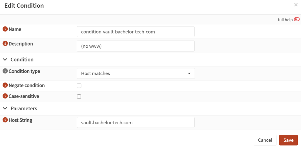 Add a condition for HAProxy to watch for.