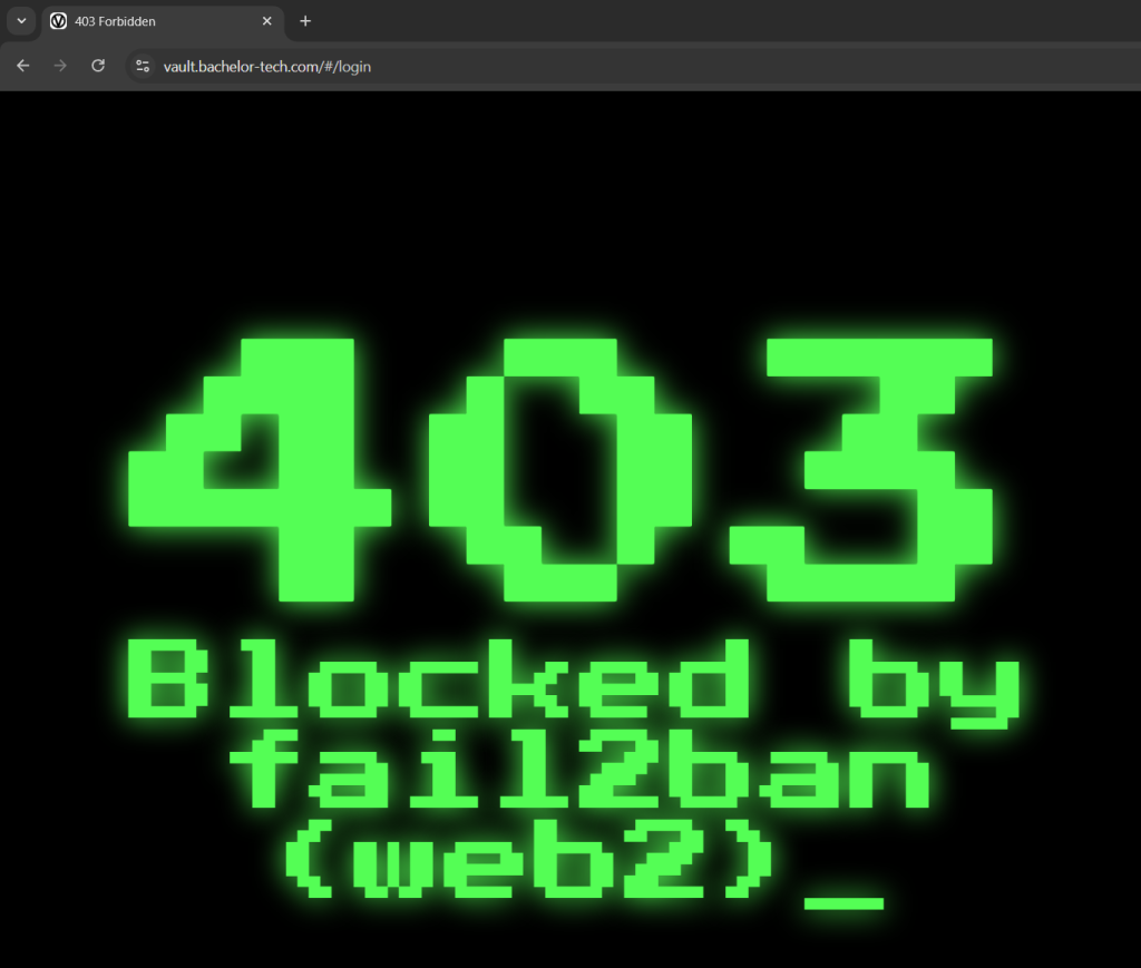 Create a custom 403 page that users blocked by Fail2Ban hit before traffic is passed from Nginx.