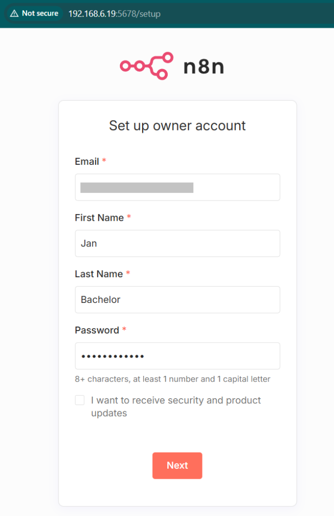 Screenshot of n8n being successfully started.
